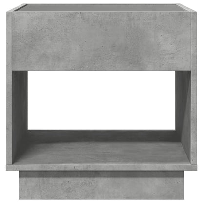 Coffee Table with Infinity LED Concrete Grey 50x50x50 cm