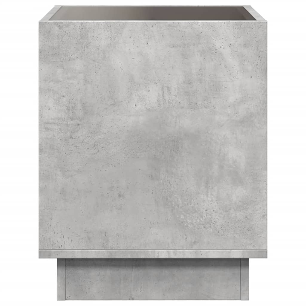 Coffee Table with Infinity LED Concrete Grey 50x50x50 cm