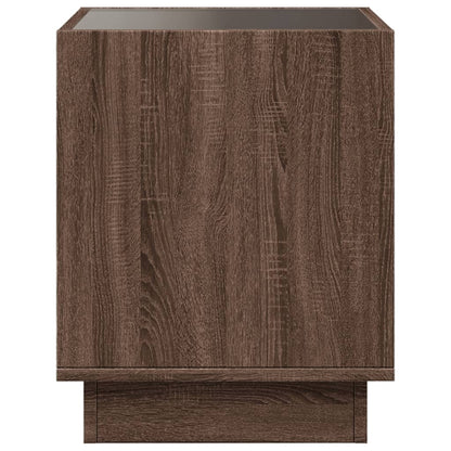 Coffee Table with Infinity LED Brown Oak 50x50x50 cm