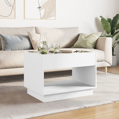 Coffee Table with Infinity LED White 70x50x50 cm