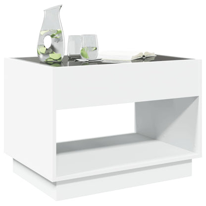 Coffee Table with Infinity LED White 70x50x50 cm