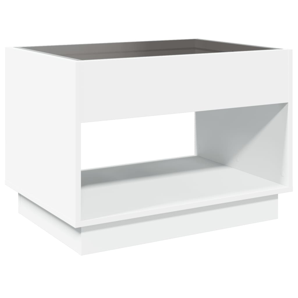 Coffee Table with Infinity LED White 70x50x50 cm