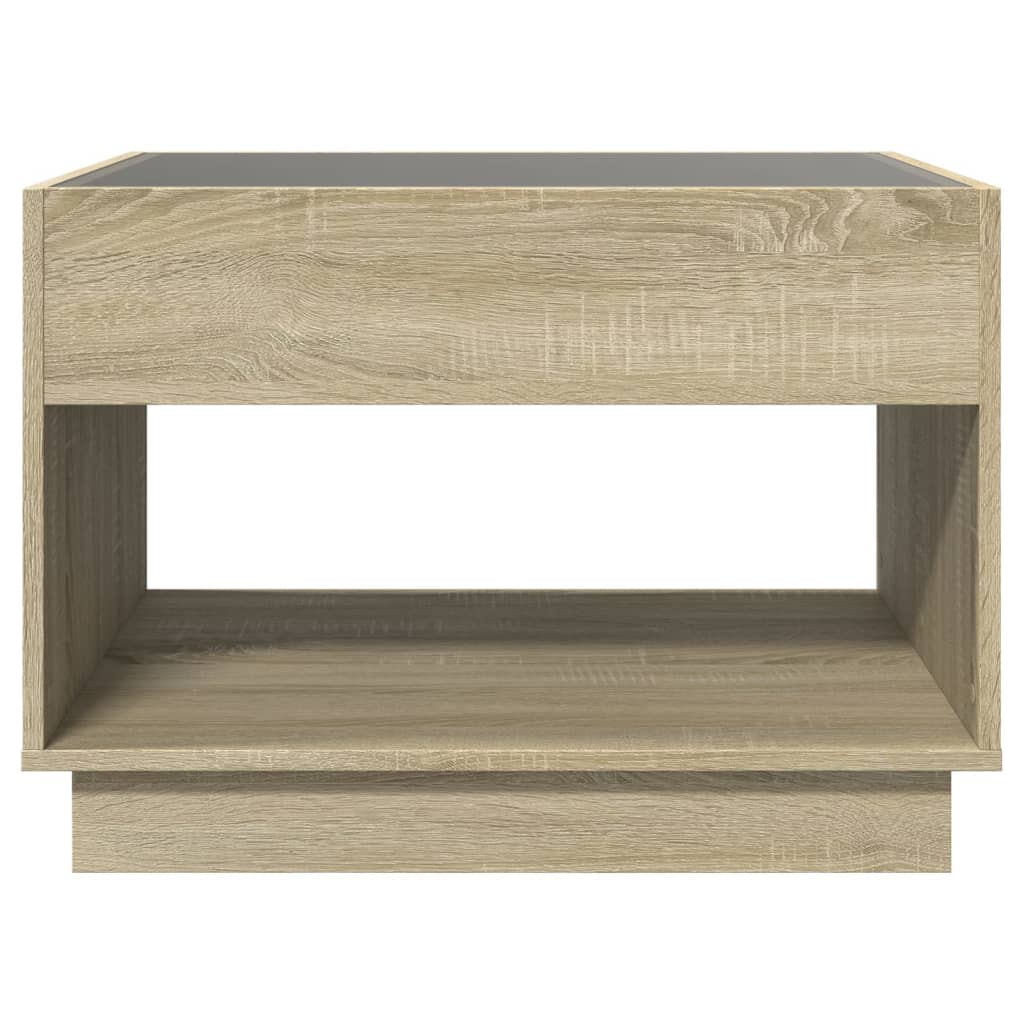 Coffee Table with Infinity LED Sonoma Oak 70x50x50 cm