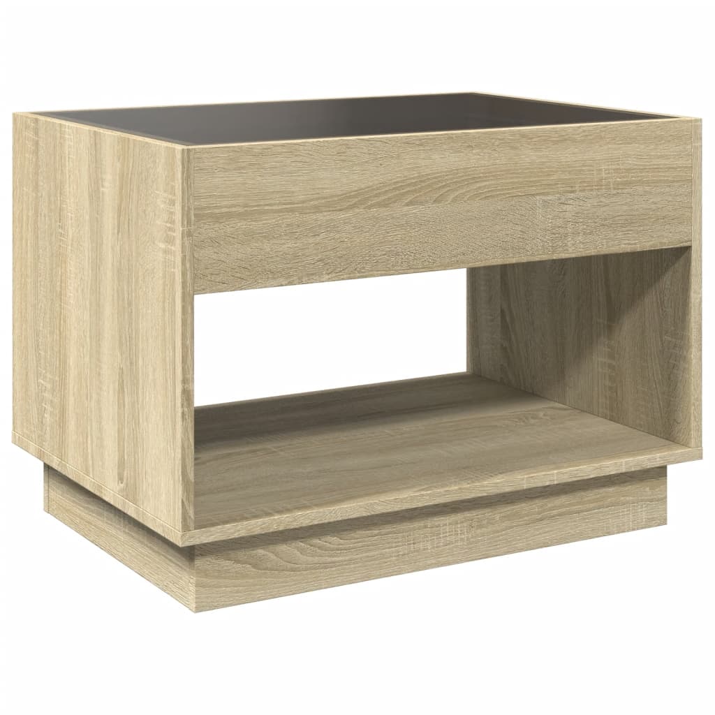 Coffee Table with Infinity LED Sonoma Oak 70x50x50 cm