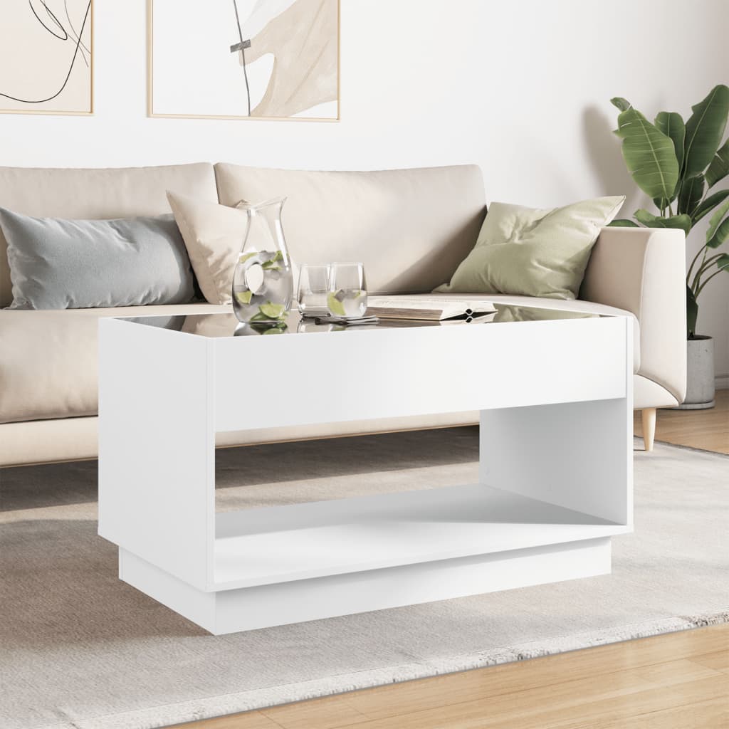 Coffee Table with Infinity LED White 90x50x50 cm