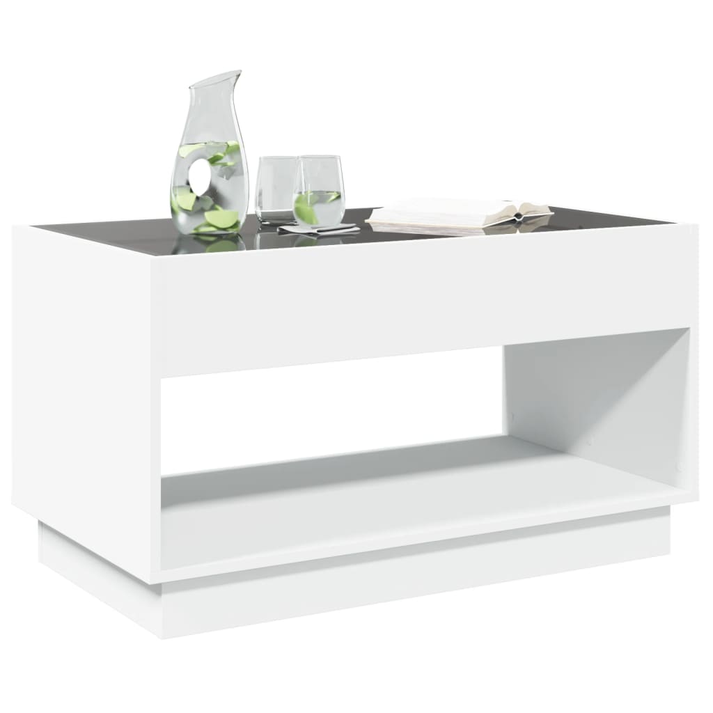 Coffee Table with Infinity LED White 90x50x50 cm