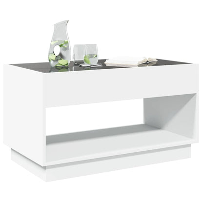 Coffee Table with Infinity LED White 90x50x50 cm