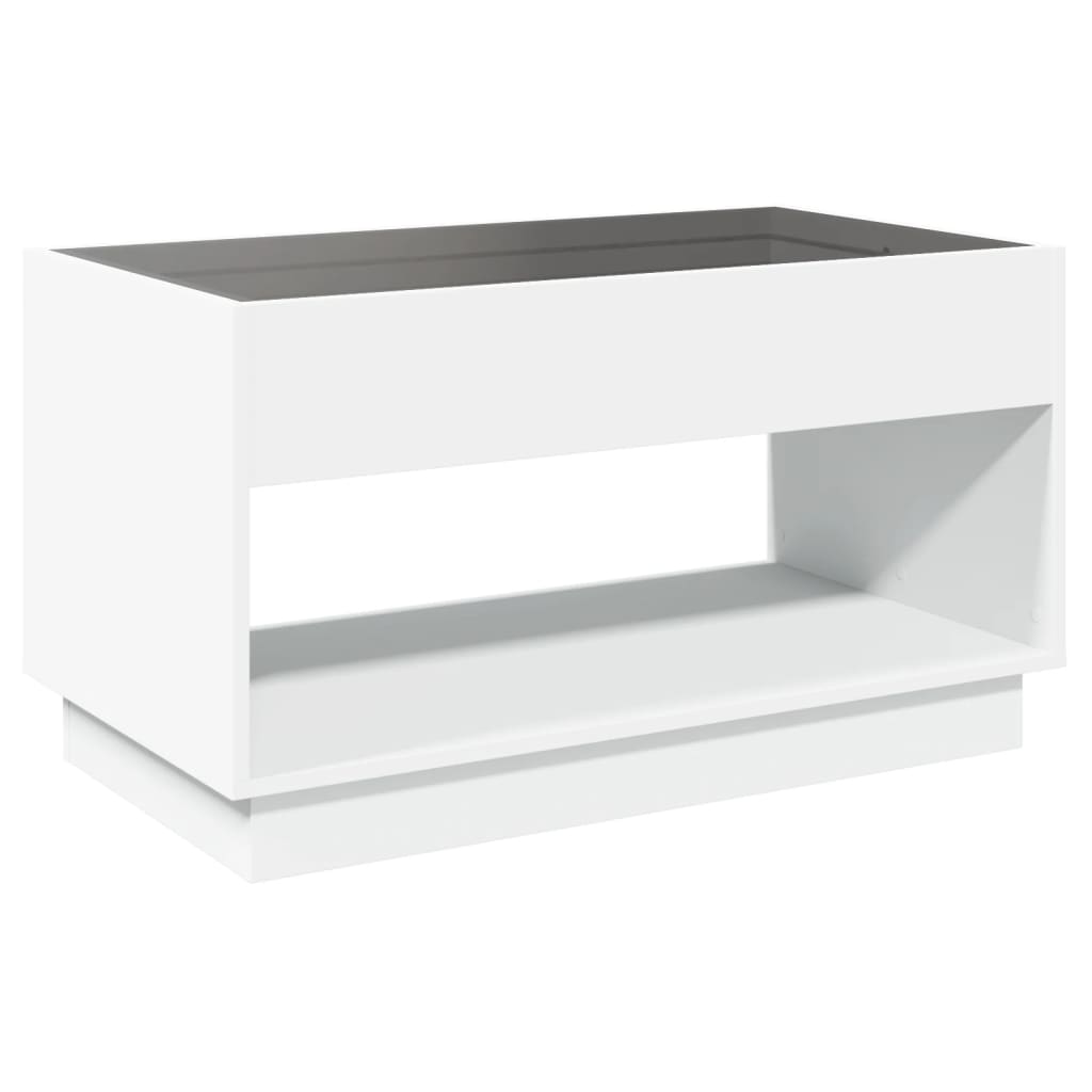 Coffee Table with Infinity LED White 90x50x50 cm