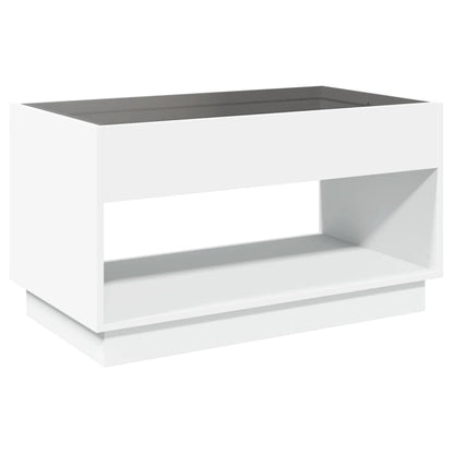Coffee Table with Infinity LED White 90x50x50 cm