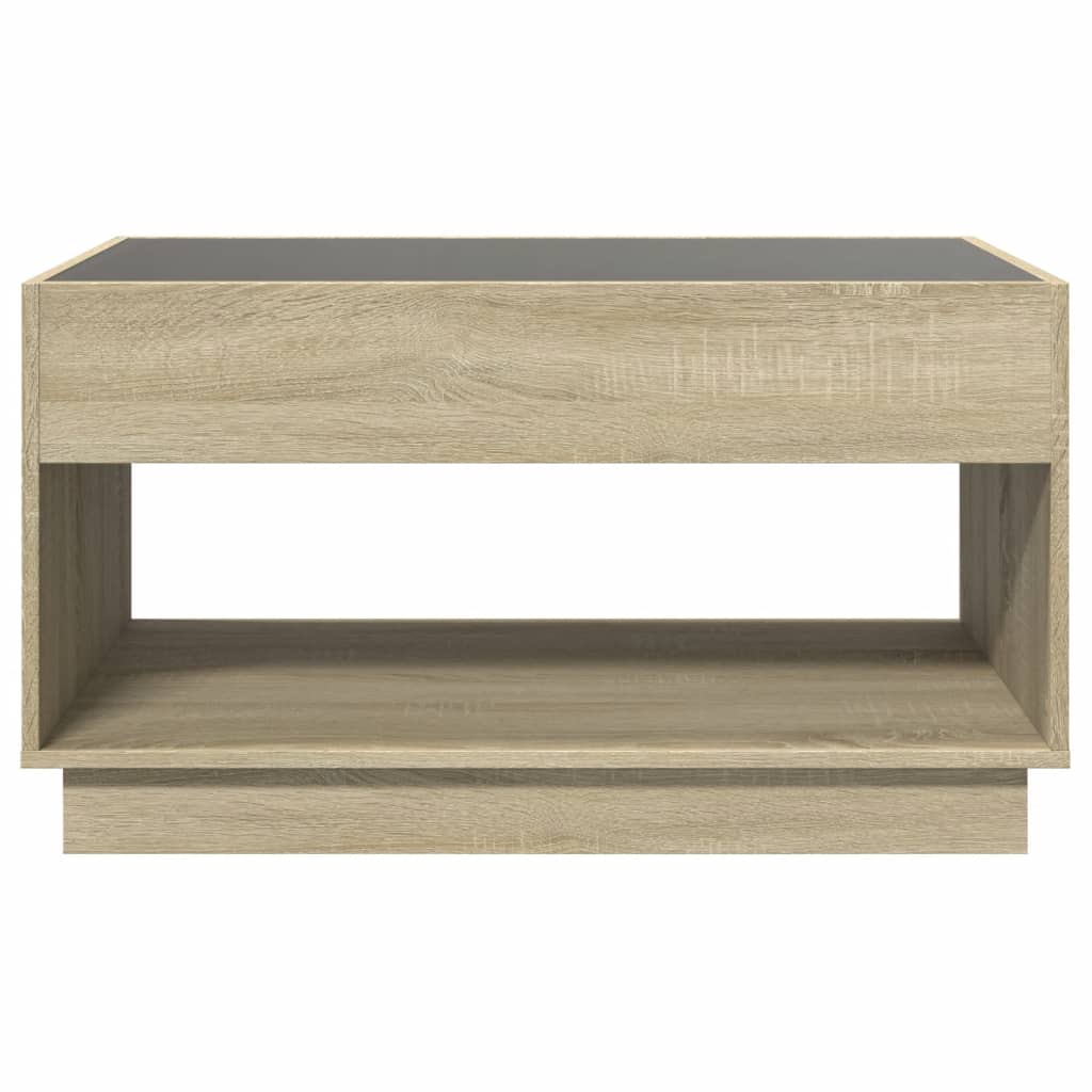Coffee Table with Infinity LED Sonoma Oak 90x50x50 cm