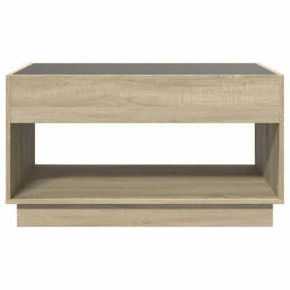 Coffee Table with Infinity LED Sonoma Oak 90x50x50 cm