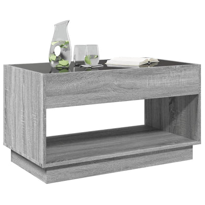 Coffee Table with Infinity LED Grey Sonoma 90x50x50 cm