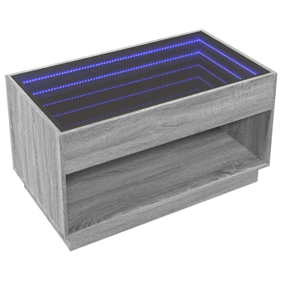 Coffee Table with Infinity LED Grey Sonoma 90x50x50 cm