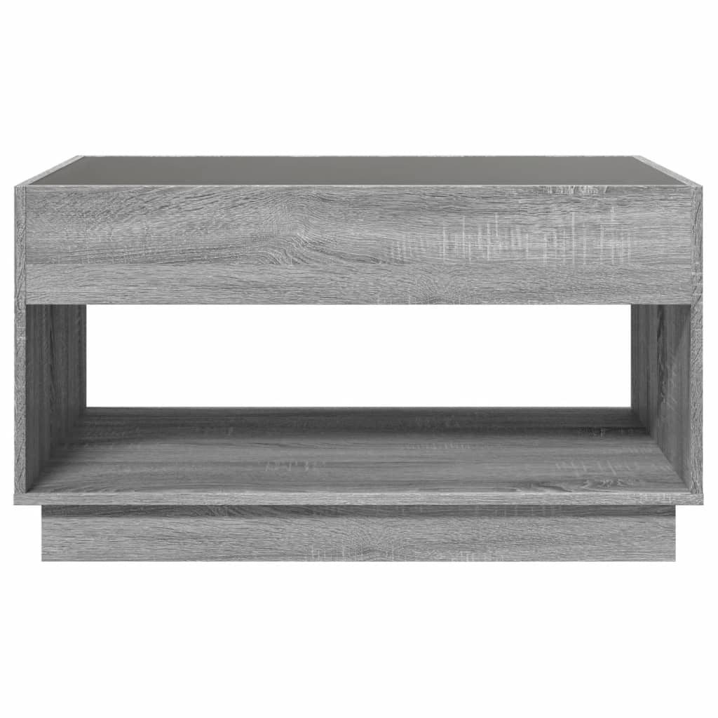 Coffee Table with Infinity LED Grey Sonoma 90x50x50 cm