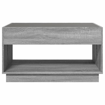 Coffee Table with Infinity LED Grey Sonoma 90x50x50 cm