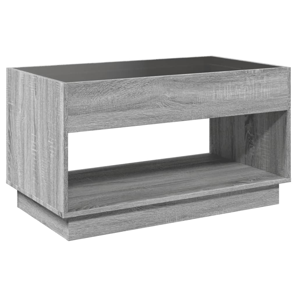 Coffee Table with Infinity LED Grey Sonoma 90x50x50 cm