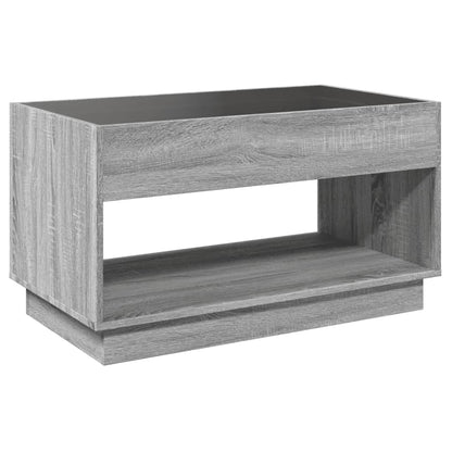 Coffee Table with Infinity LED Grey Sonoma 90x50x50 cm
