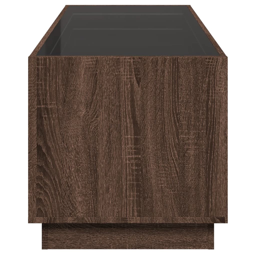 Coffee Table with Infinity LED Brown Oak 90x50x50 cm