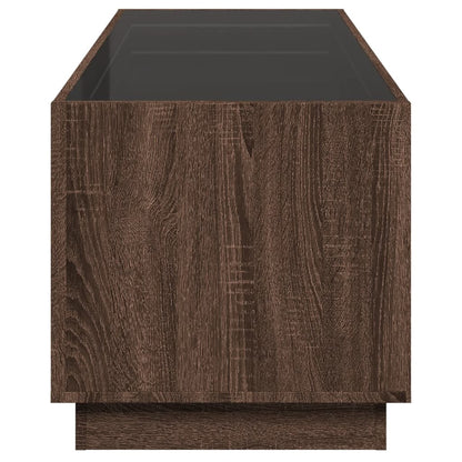 Coffee Table with Infinity LED Brown Oak 90x50x50 cm