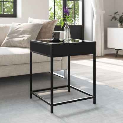 Coffee Table with Infinity LED Black 40x40x51 cm