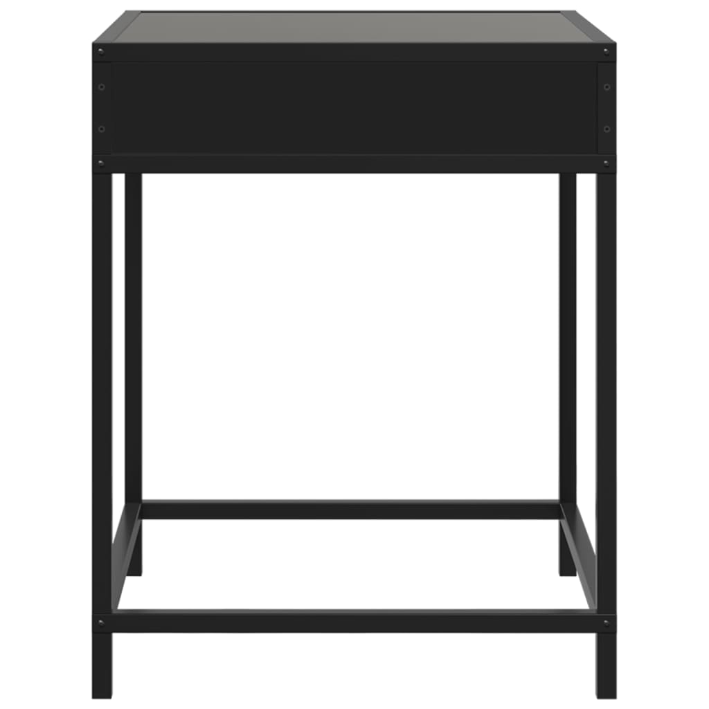 Coffee Table with Infinity LED Black 40x40x51 cm