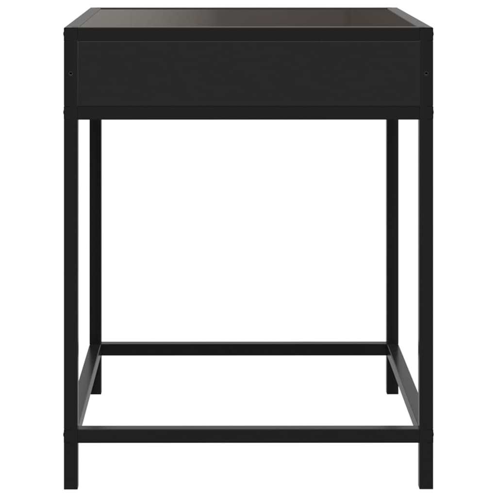 Coffee Table with Infinity LED Black 40x40x51 cm