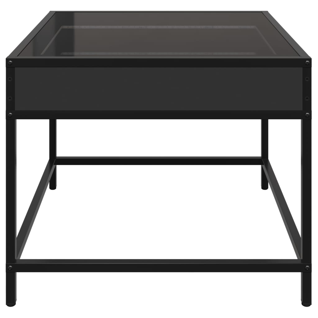 Coffee Table with Infinity LED Black 50x50x41 cm