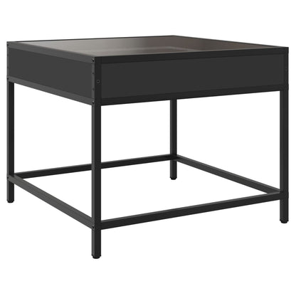 Coffee Table with Infinity LED Black 50x50x41 cm