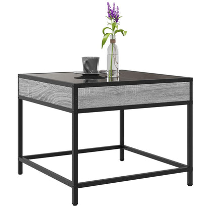 Coffee Table with Infinity LED Grey Sonoma 50x50x41 cm