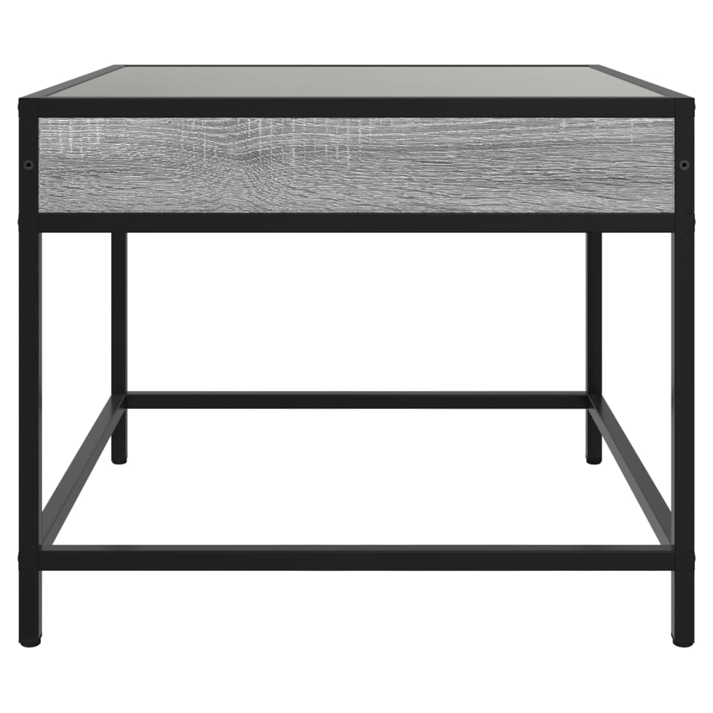 Coffee Table with Infinity LED Grey Sonoma 50x50x41 cm