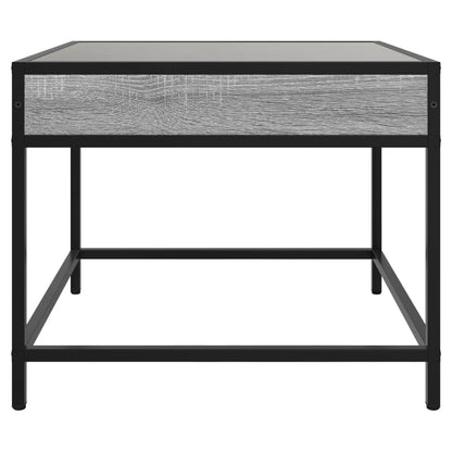 Coffee Table with Infinity LED Grey Sonoma 50x50x41 cm