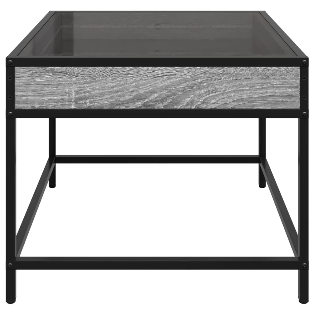 Coffee Table with Infinity LED Grey Sonoma 50x50x41 cm