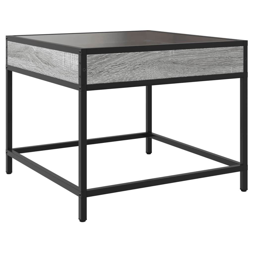 Coffee Table with Infinity LED Grey Sonoma 50x50x41 cm