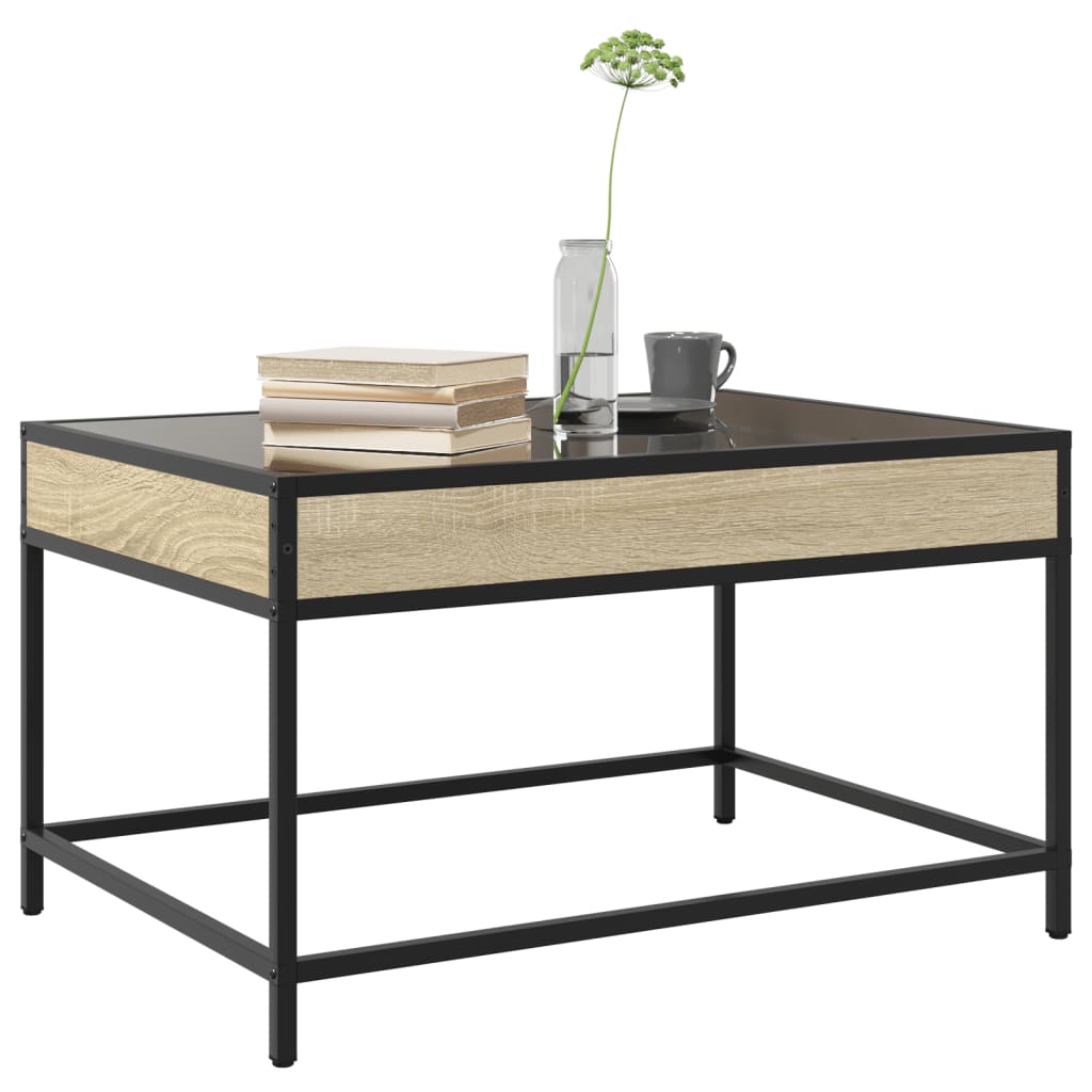 Coffee Table with Infinity LED Sonoma Oak 70x50x41 cm