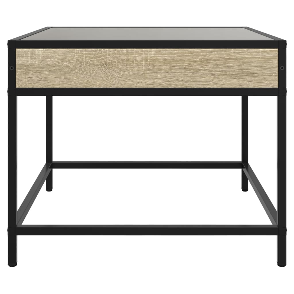 Coffee Table with Infinity LED Sonoma Oak 70x50x41 cm