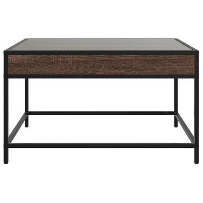 Coffee Table with Infinity LED Brown Oak 70x50x41 cm