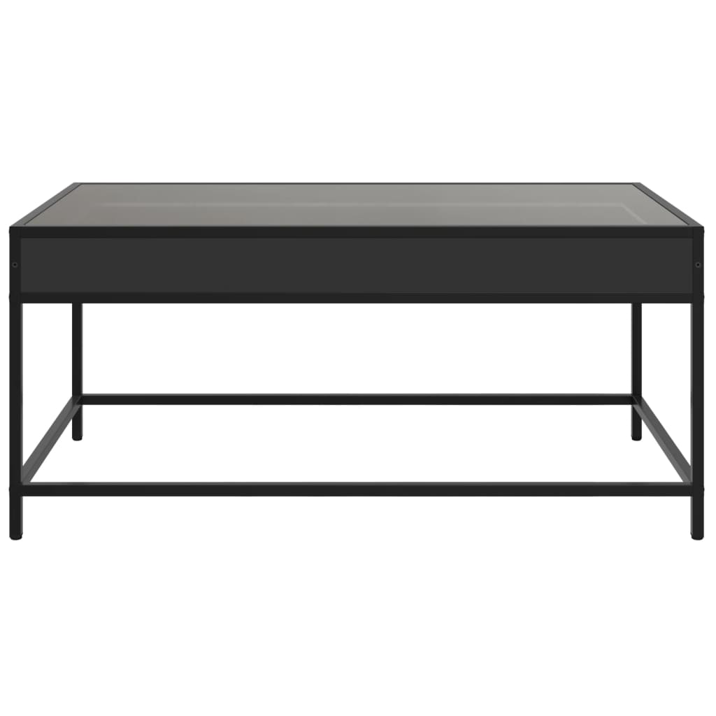 Coffee Table with Infinity LED Black 90x50x41 cm