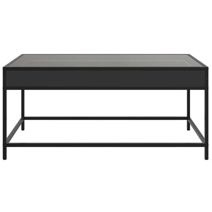 Coffee Table with Infinity LED Black 90x50x41 cm