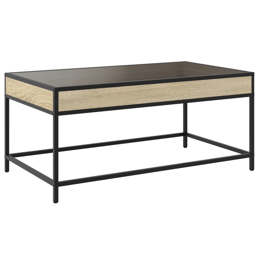 Coffee Table with Infinity LED Sonoma Oak 90x50x41 cm