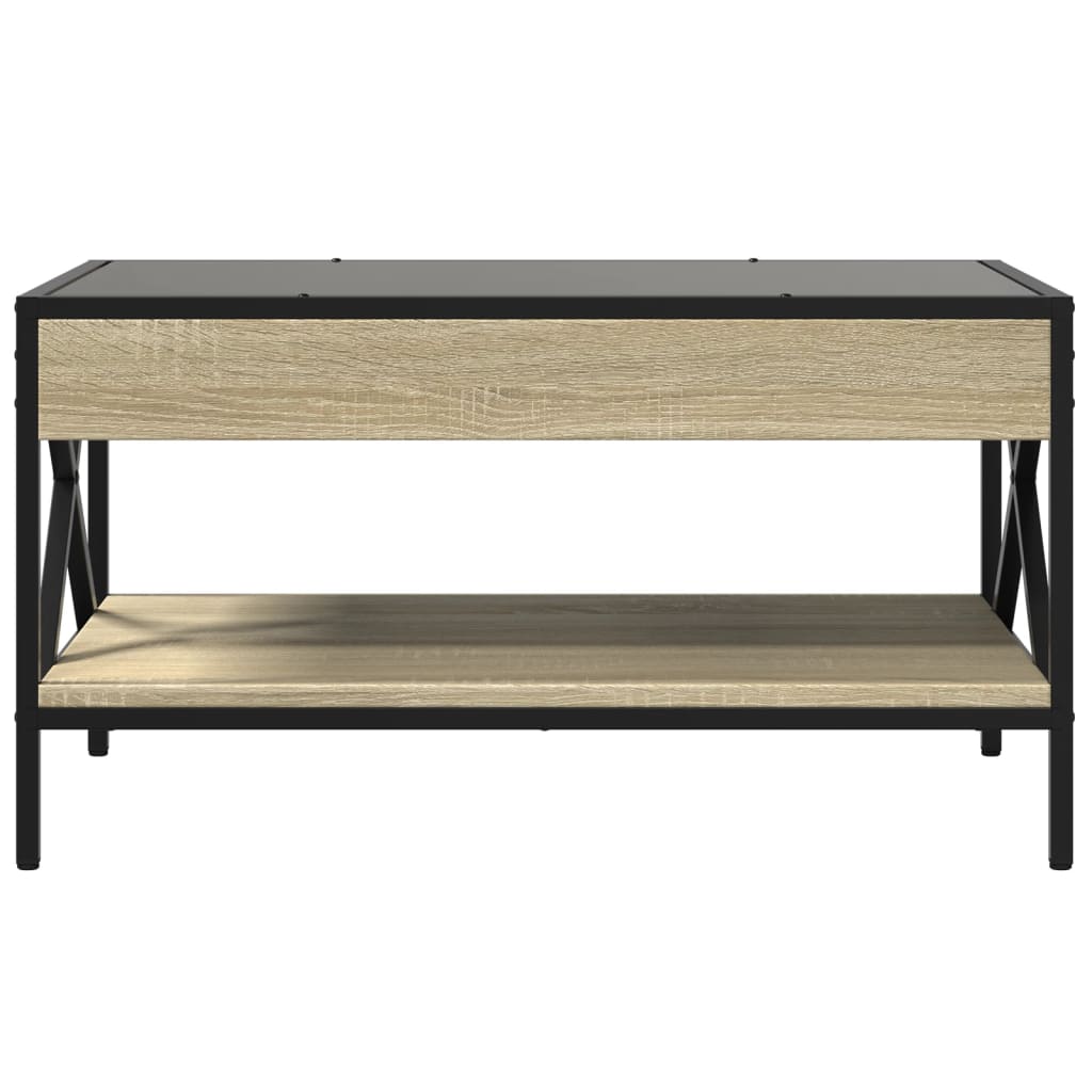 Coffee Table with Infinity LED Sonoma Oak 70x50x38 cm