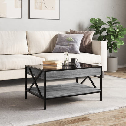 Coffee Table with Infinity LED Grey Sonoma 70x50x38 cm