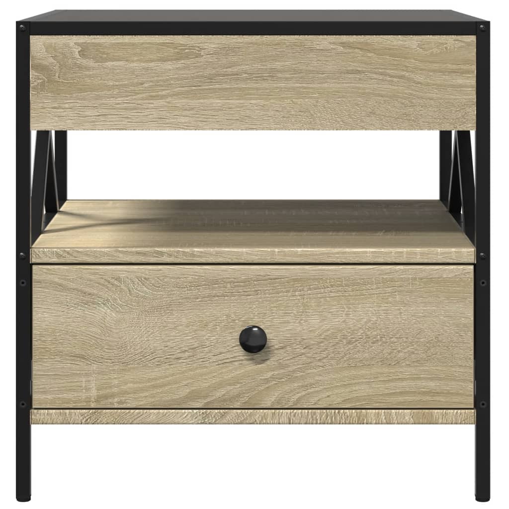 Coffee Table with Infinity LED Sonoma Oak 50x50x51 cm