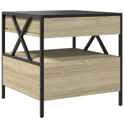 Coffee Table with Infinity LED Sonoma Oak 50x50x51 cm