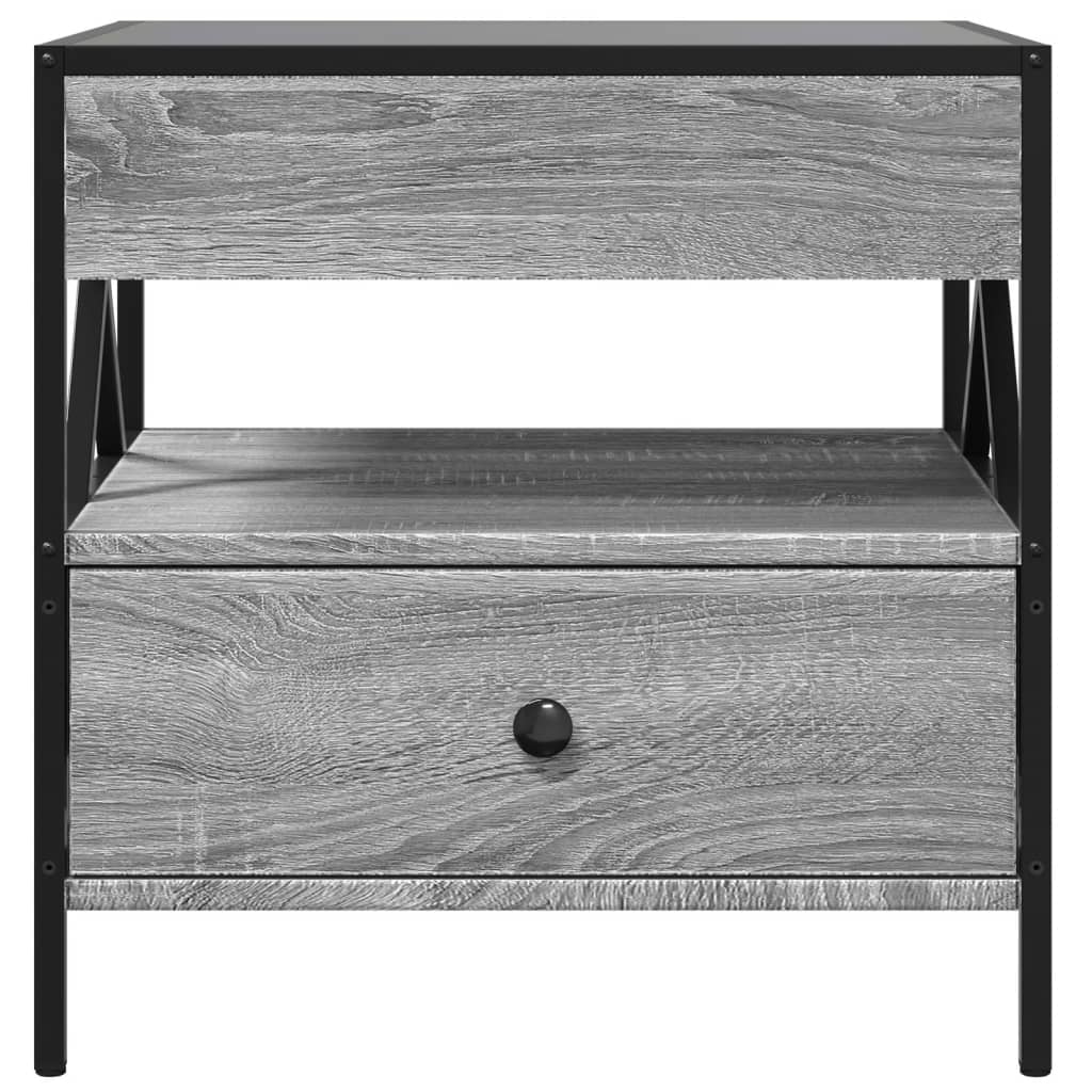 Coffee Table with Infinity LED Grey Sonoma 50x50x51 cm