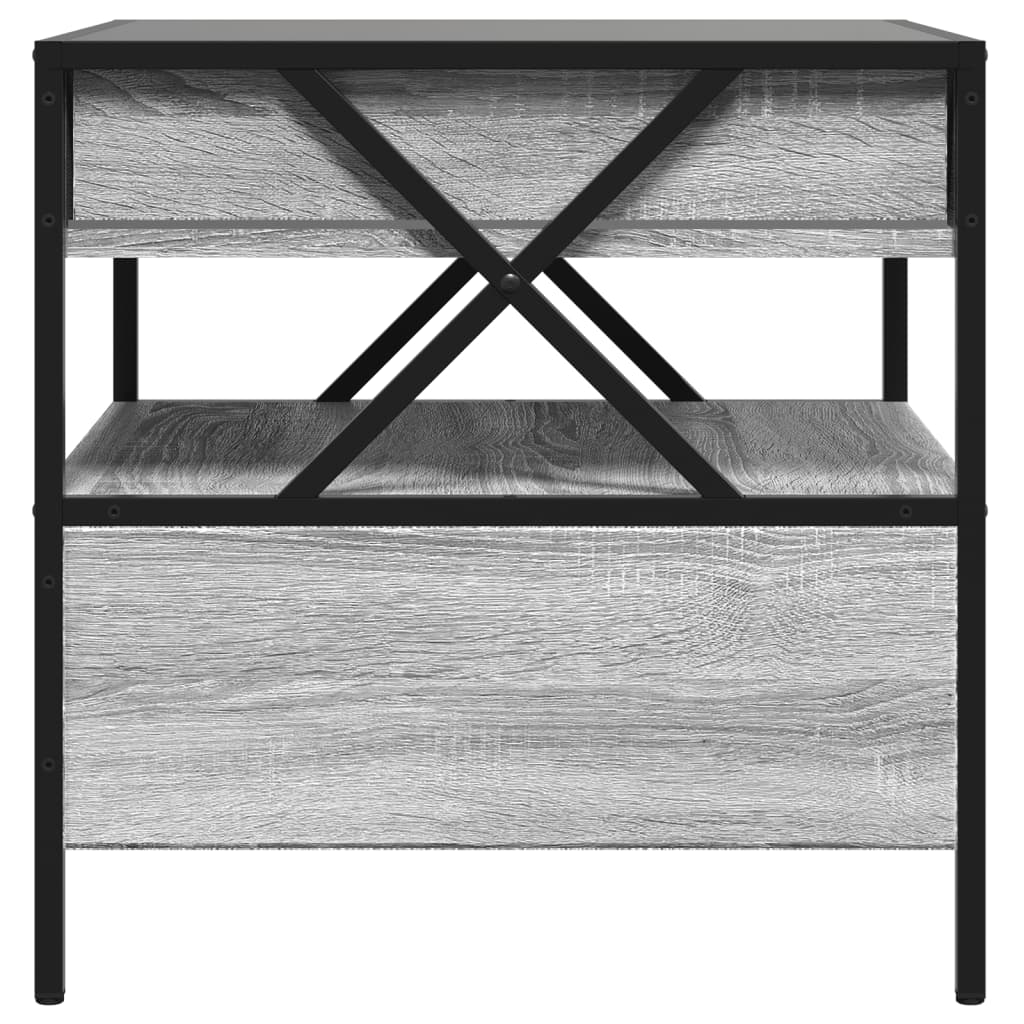 Coffee Table with Infinity LED Grey Sonoma 50x50x51 cm