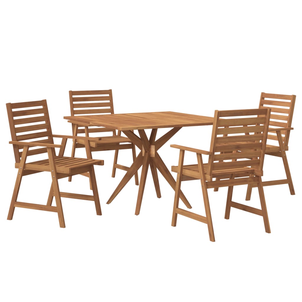 5 Piece Garden Dining Set Solid Wood Acacia