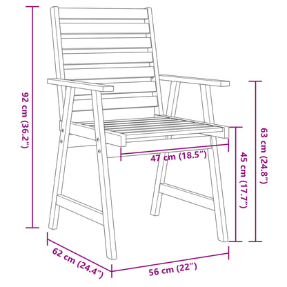 5 Piece Garden Dining Set Solid Wood Acacia