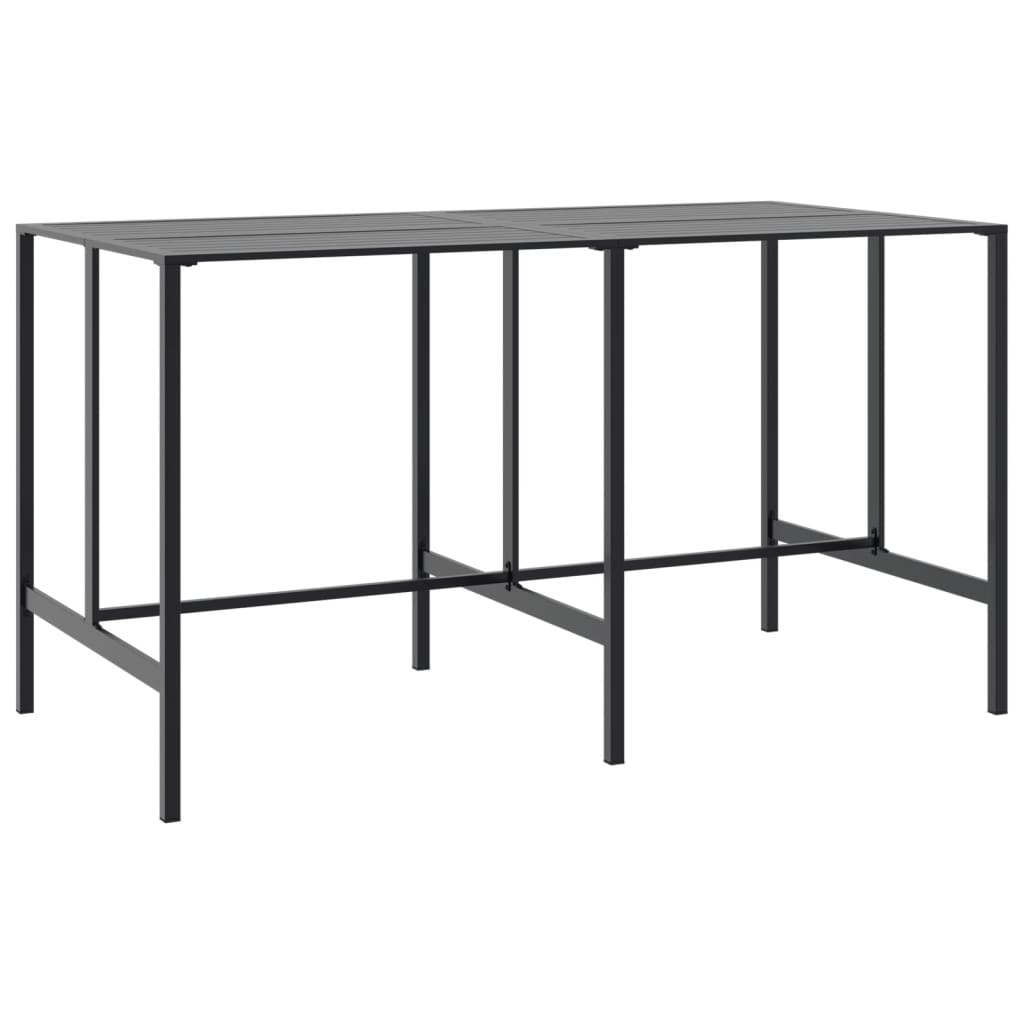 9 Piece Garden Bar Set Black Powder-coated Steel