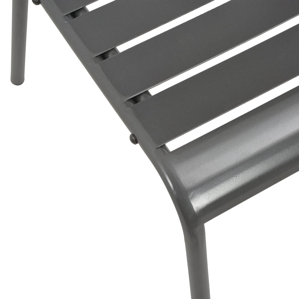 Stackable Garden Chair Set 3 pcs Anthracite Powder-coated Steel