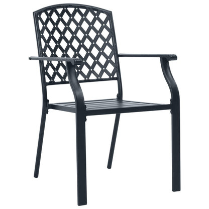 Stackable Garden Chair Set 3 pcs Anthracite Powder-coated Steel